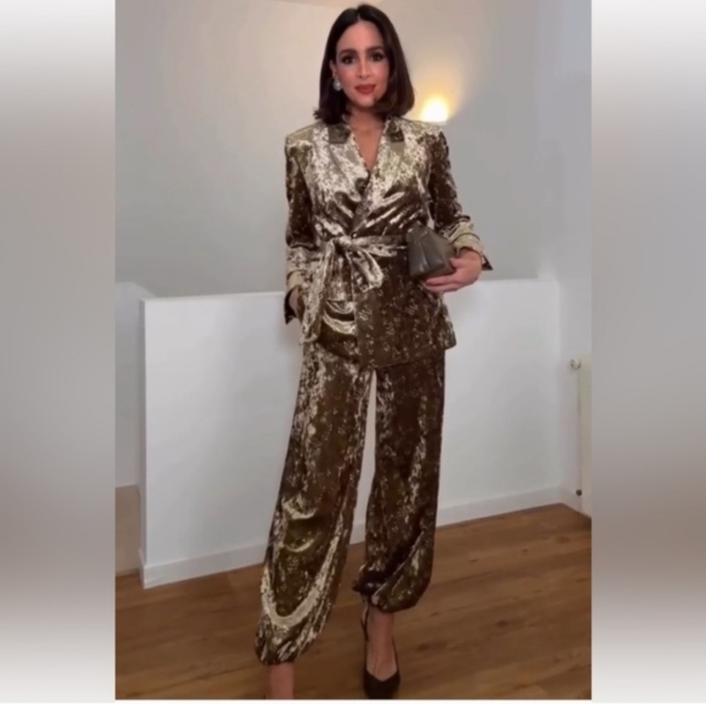 ZARA VELVET BALLOON PANTS